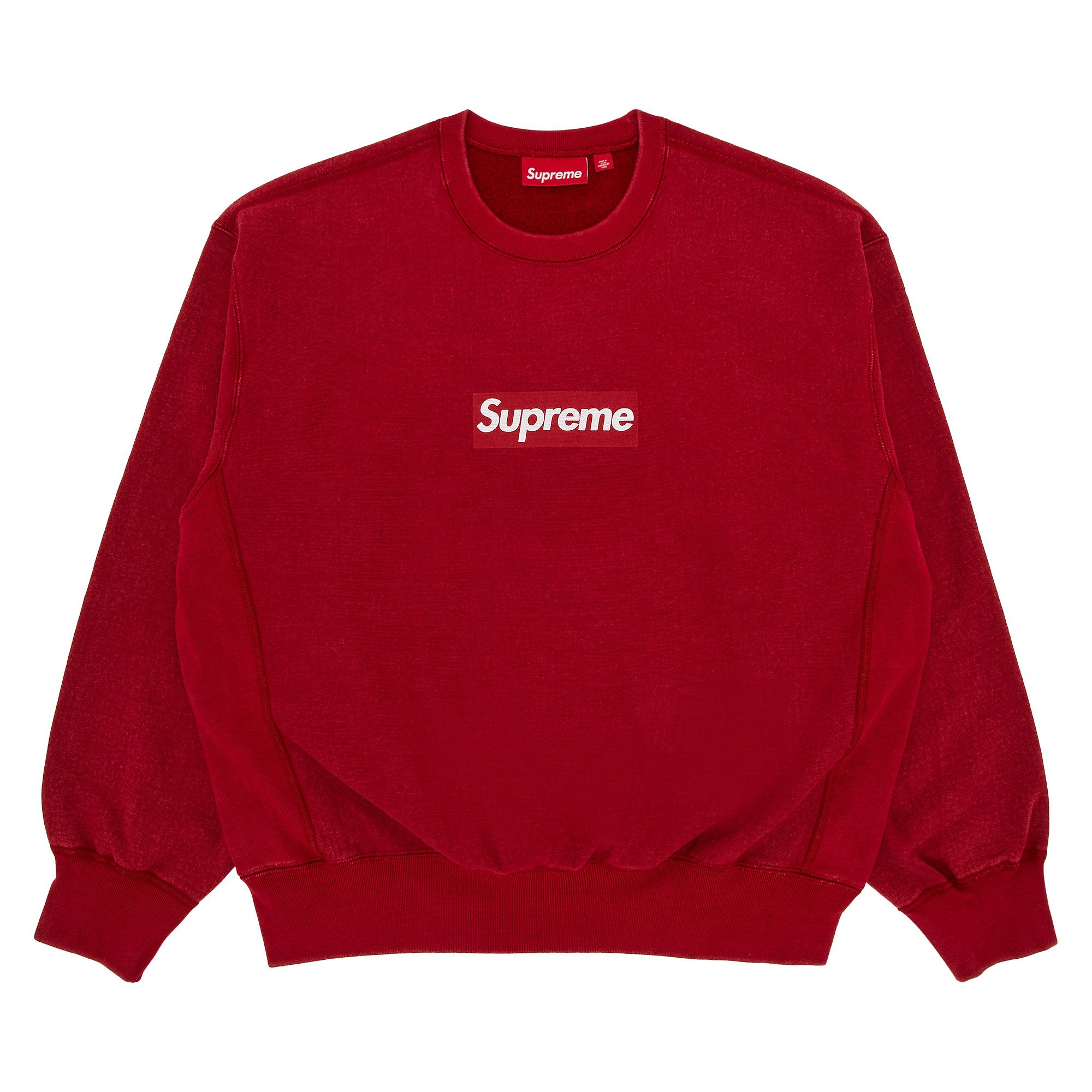 Buy Supreme Washed Box Logo Crewneck 'Red' - SS25SW2 RED | GOAT