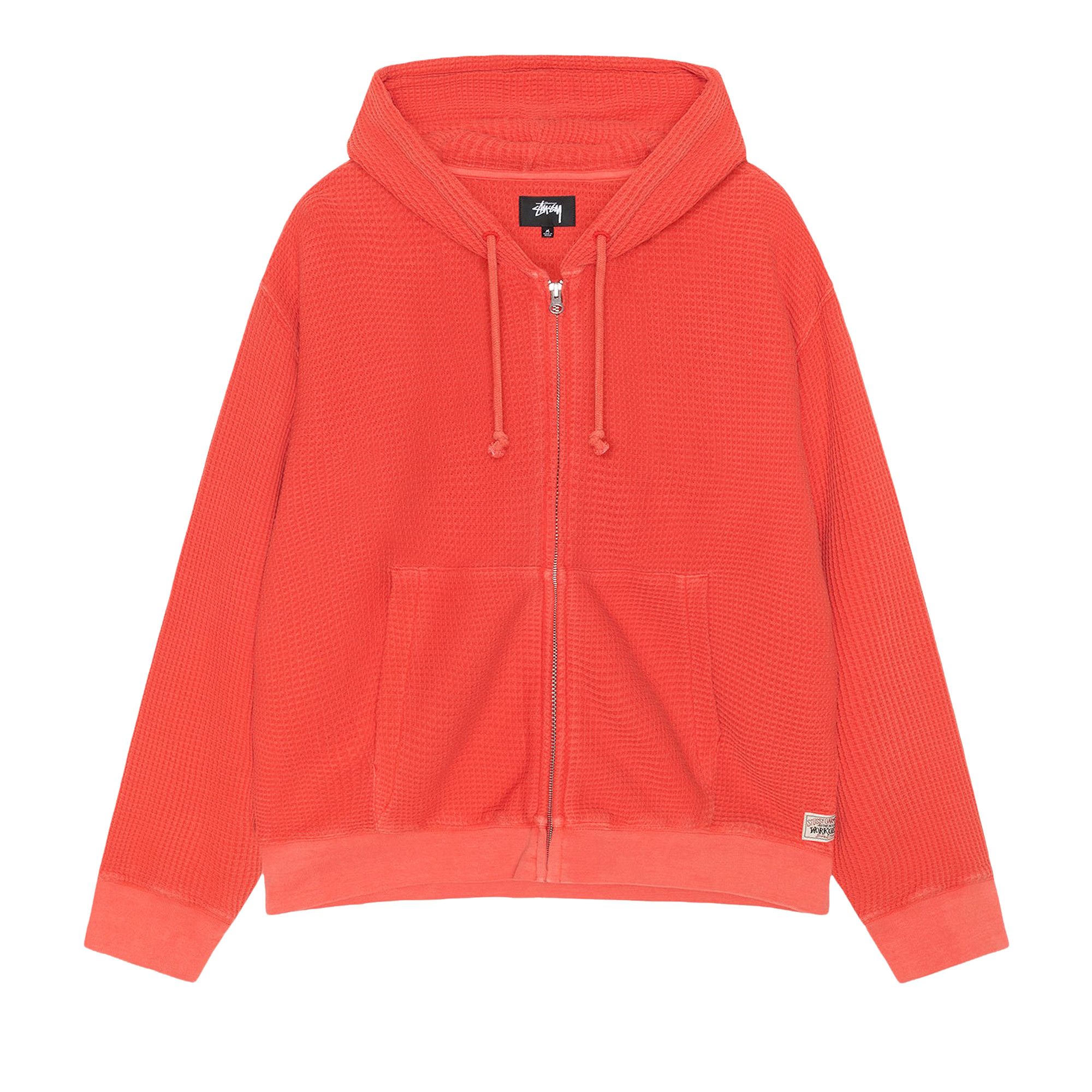Buy Stussy Double Layer Waffle Zip Hoodie 'Red' - 1140360 RED | GOAT