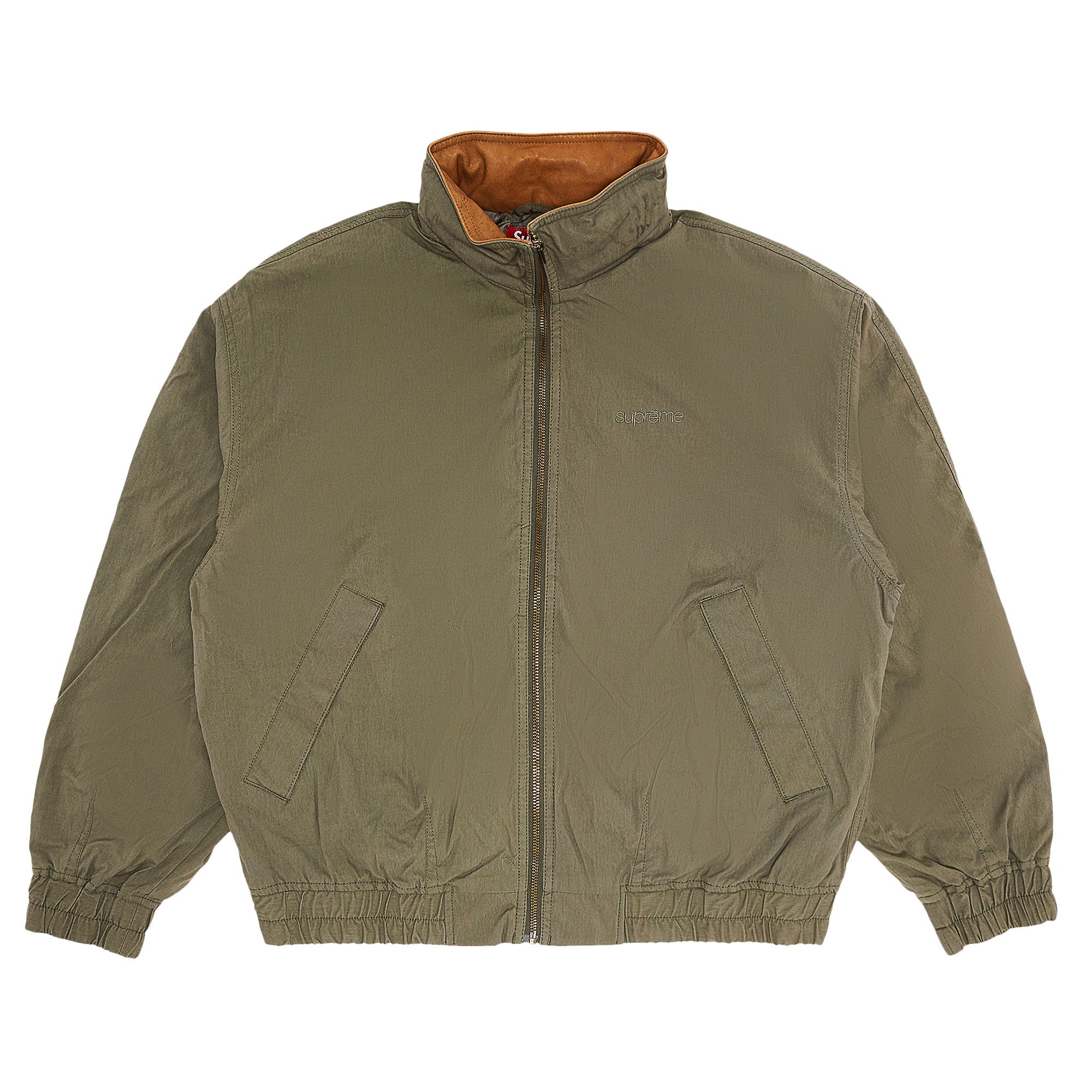 Buy Supreme Leather Collar Utility Jacket 'Olive' - SS25J79 OLIVE