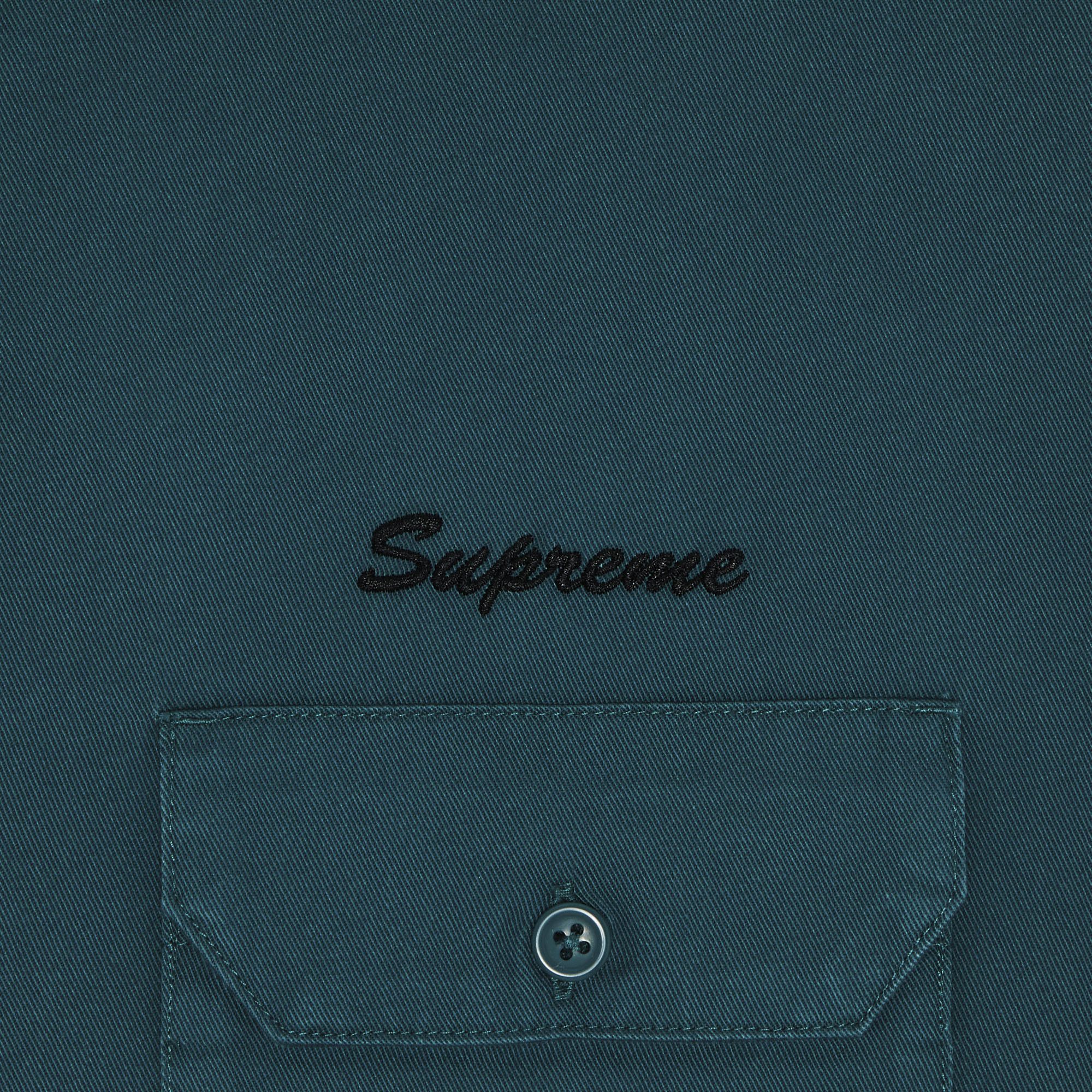 Buy Supreme Rhinestone Pin Up Short-Sleeve Work Shirt 'Work Green