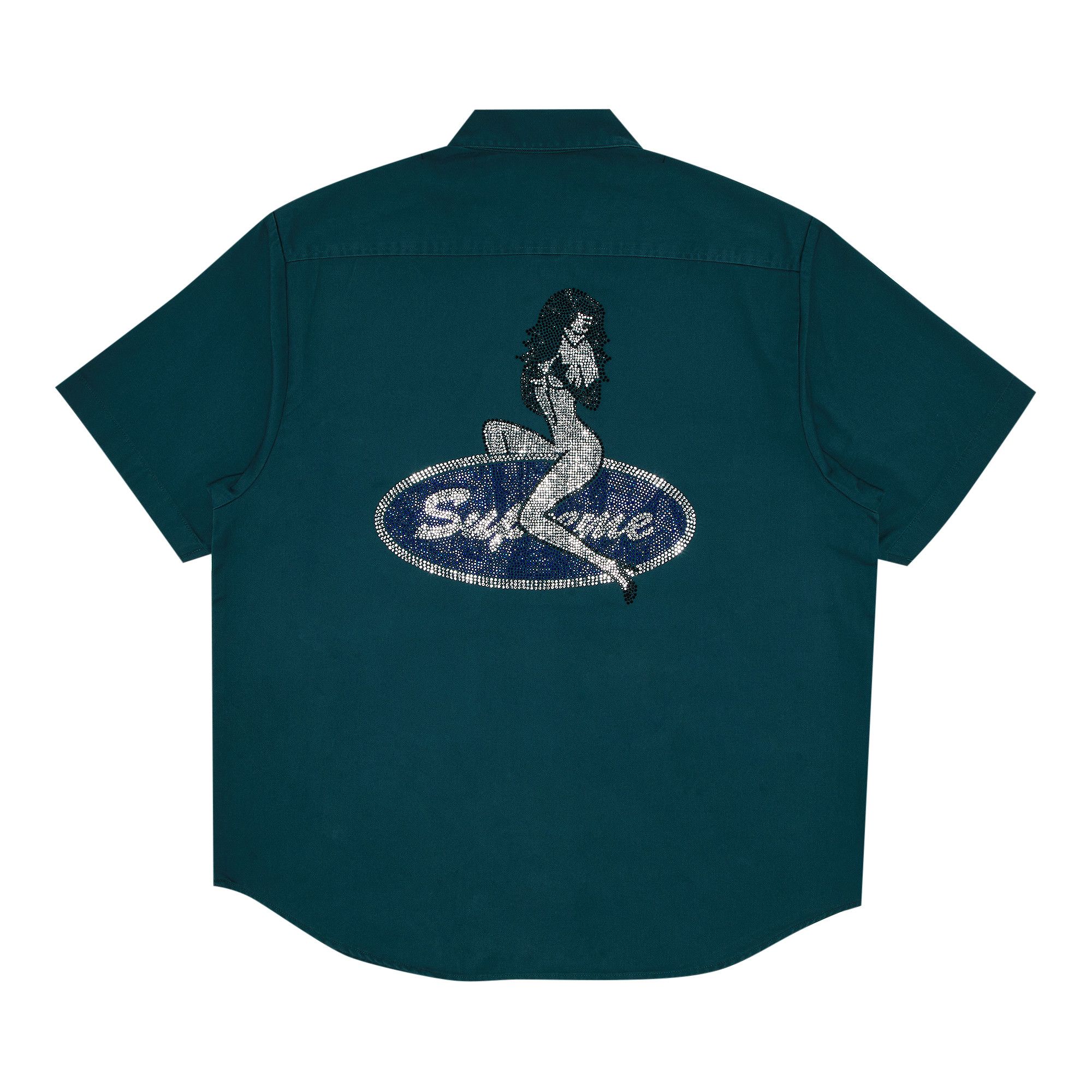Buy Supreme Rhinestone Pin Up Short-Sleeve Work Shirt 'Work Green