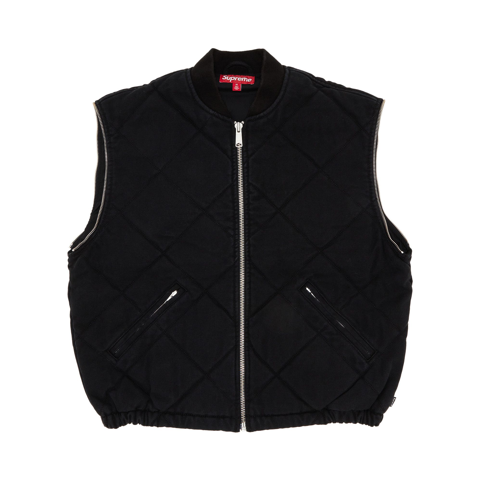 Buy Supreme Zip-Off Sleeve Quilted Bomber Jacket 'Black' - FW25J23