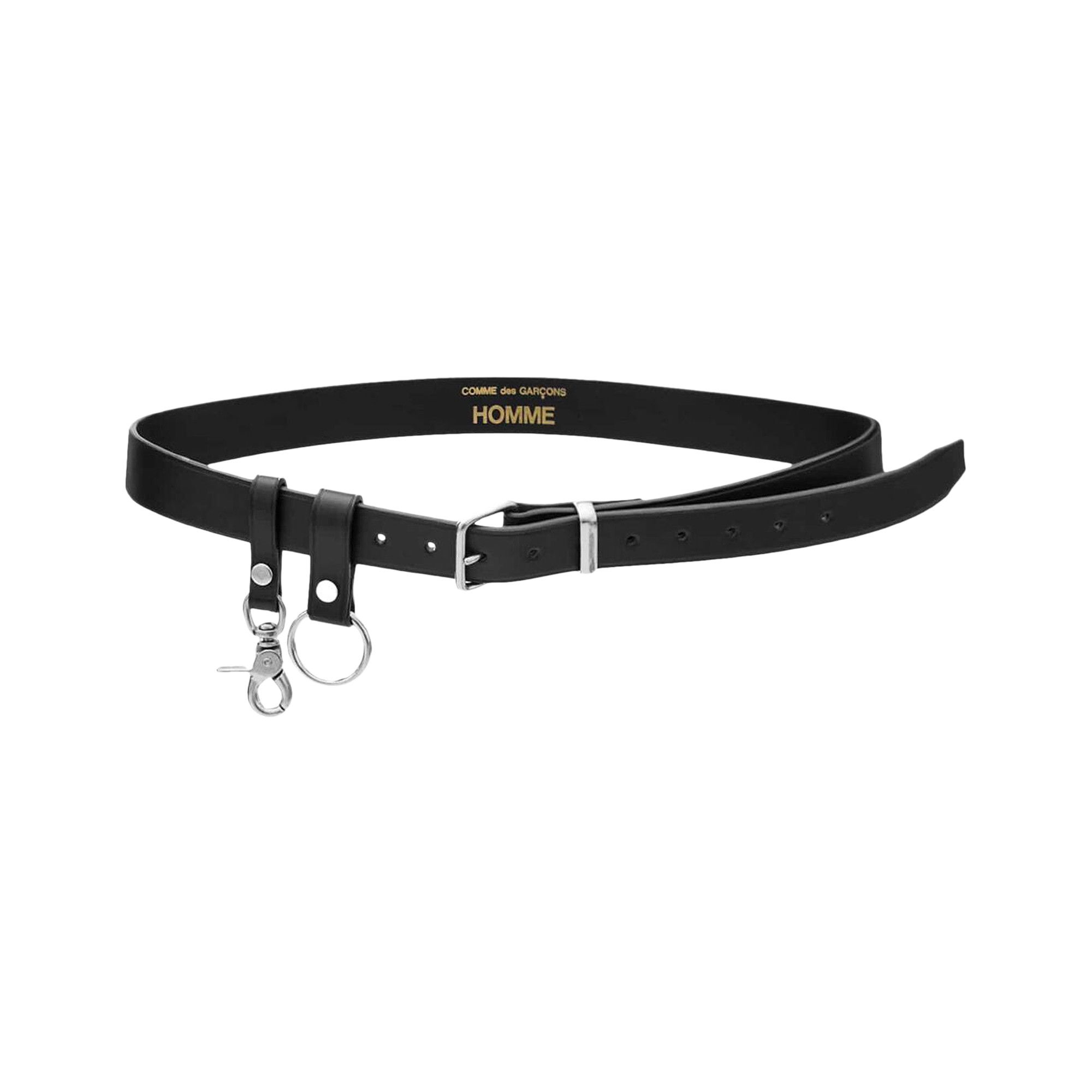 Buy Comme des Garçons Homme Smooth Leather Key Chain Belt 'Black