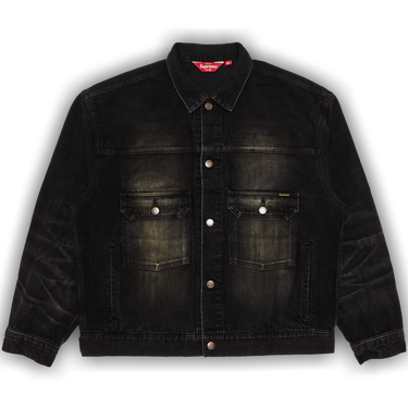 Buy Supreme Distressed Selvedge Trucker Jacket 'Washed Black