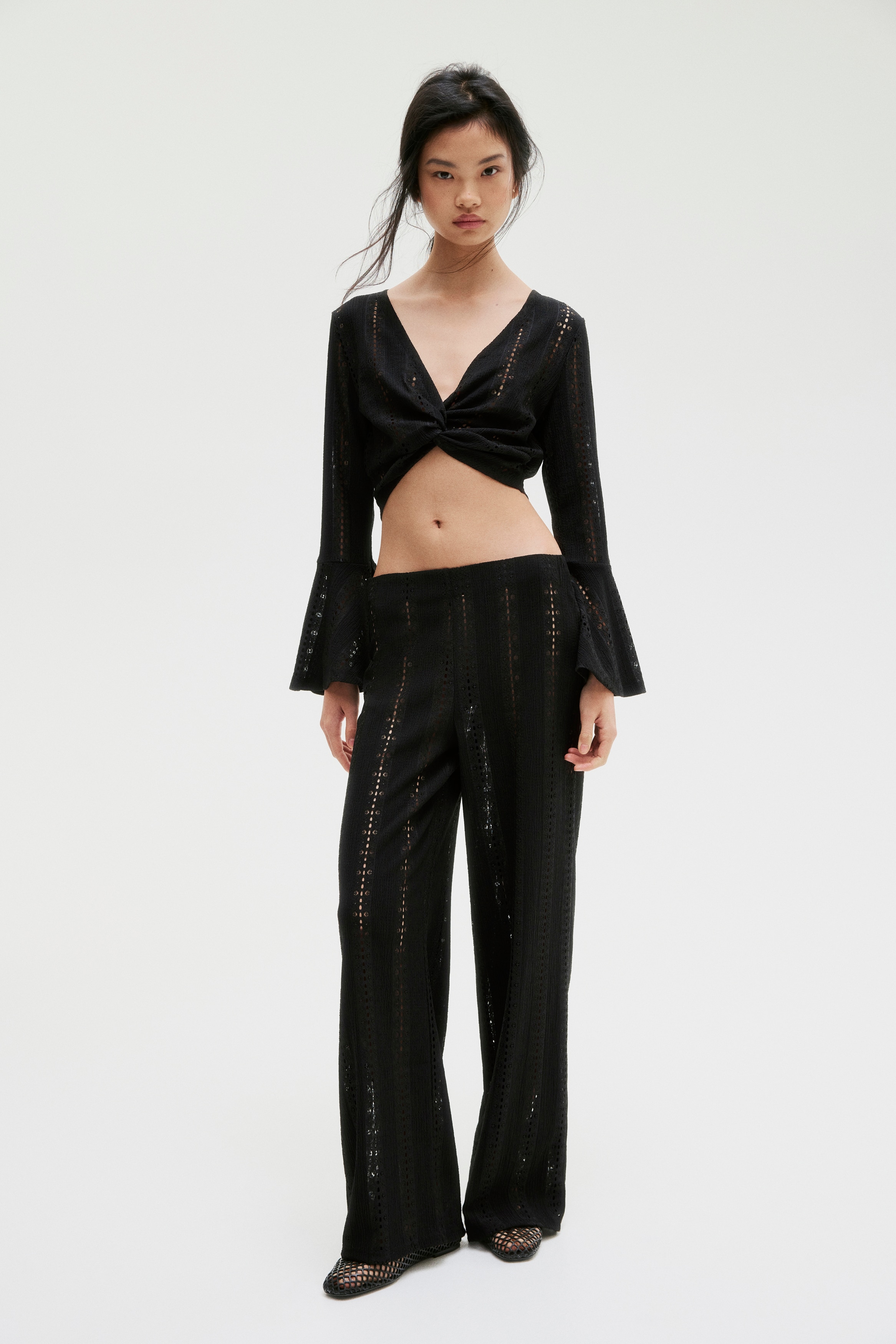 Lace Jersey Pants - Black - Ladies | H&M US