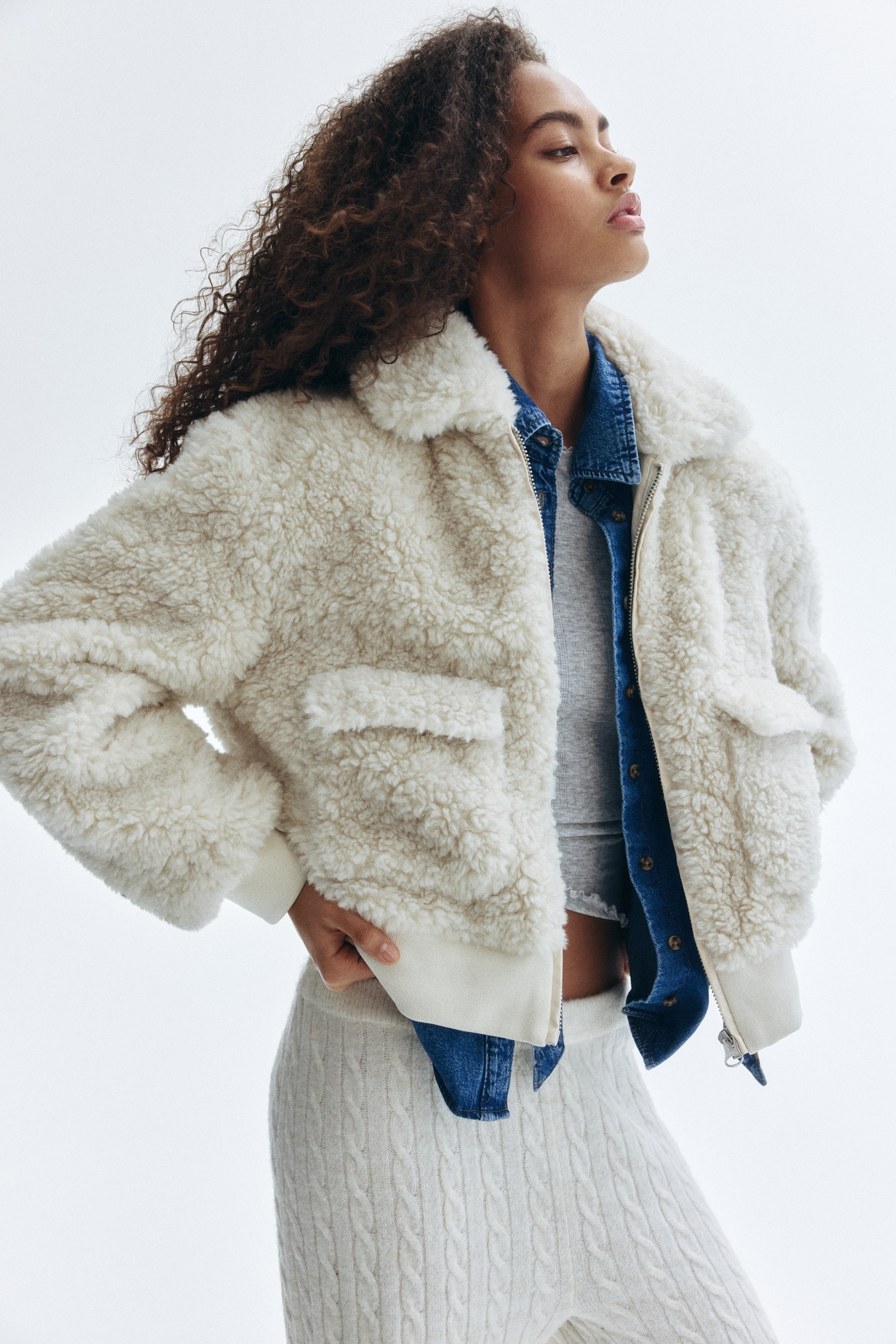 フラッフィジャケット - ダークブラウン - レディース | H&M JP