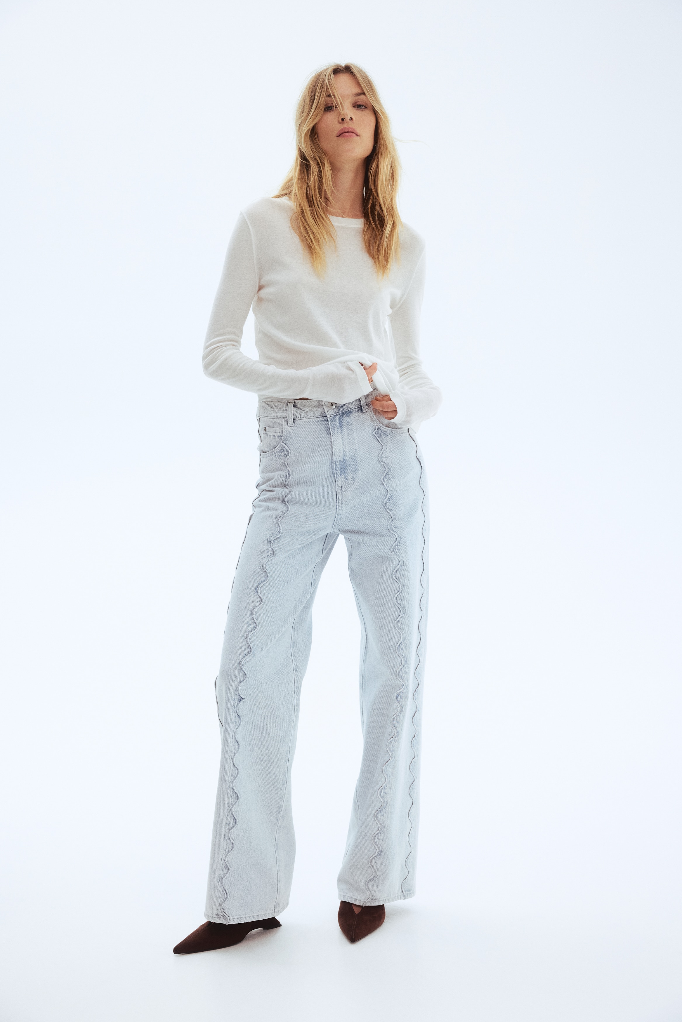 Flared Regular Waist Jeans - Light denim blue - Ladies | H&M US
