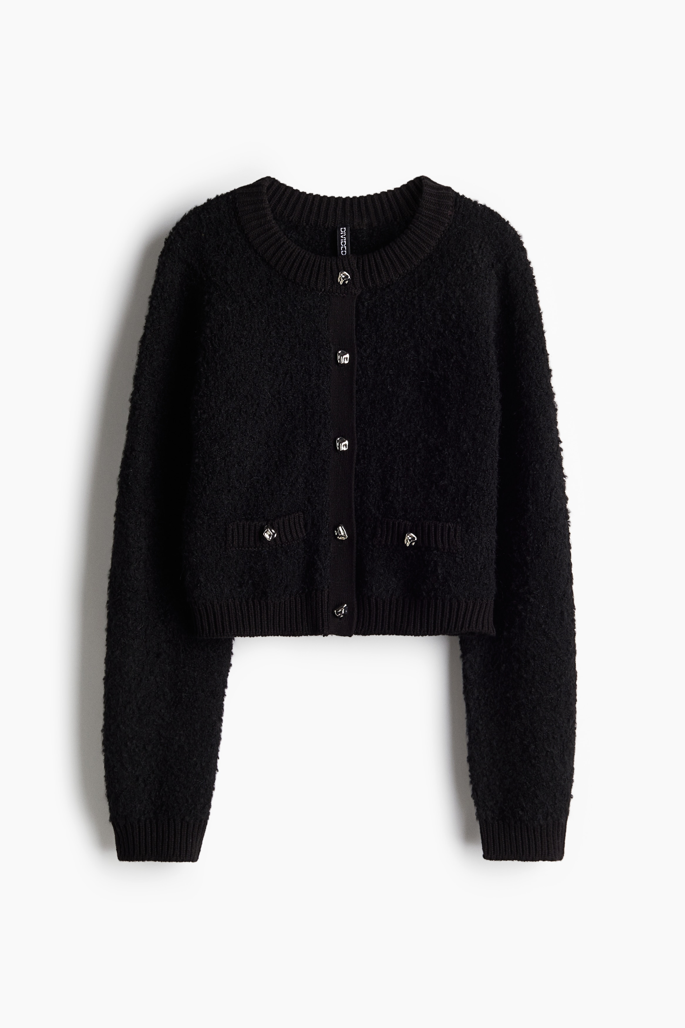 Bouclé-Knit Cardigan - Black - Ladies | H&M US