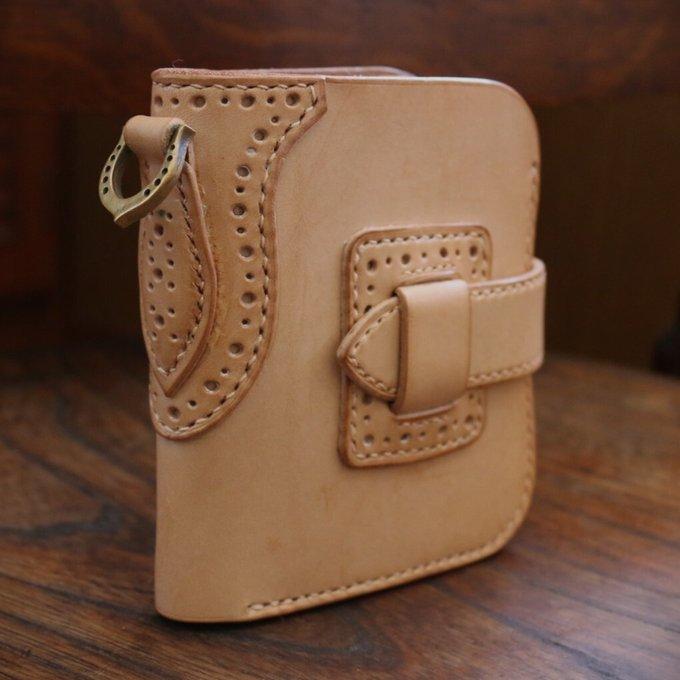 レザークラフト 本革 財布 ハーフサイズ ハンドメイド - shop-suzu