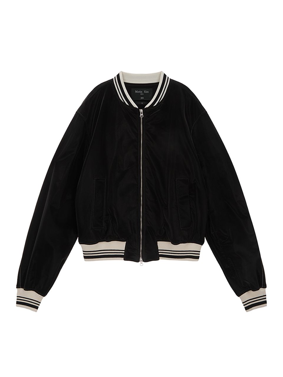 MUSINSA公式 | MATIN KIM COATING STADIUM JUMPER FOR MEN IN BLACK