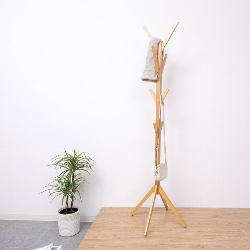 送料無料】 Bamboo ポールハンガー 竹材 コートハンガー 衣類掛け 北欧