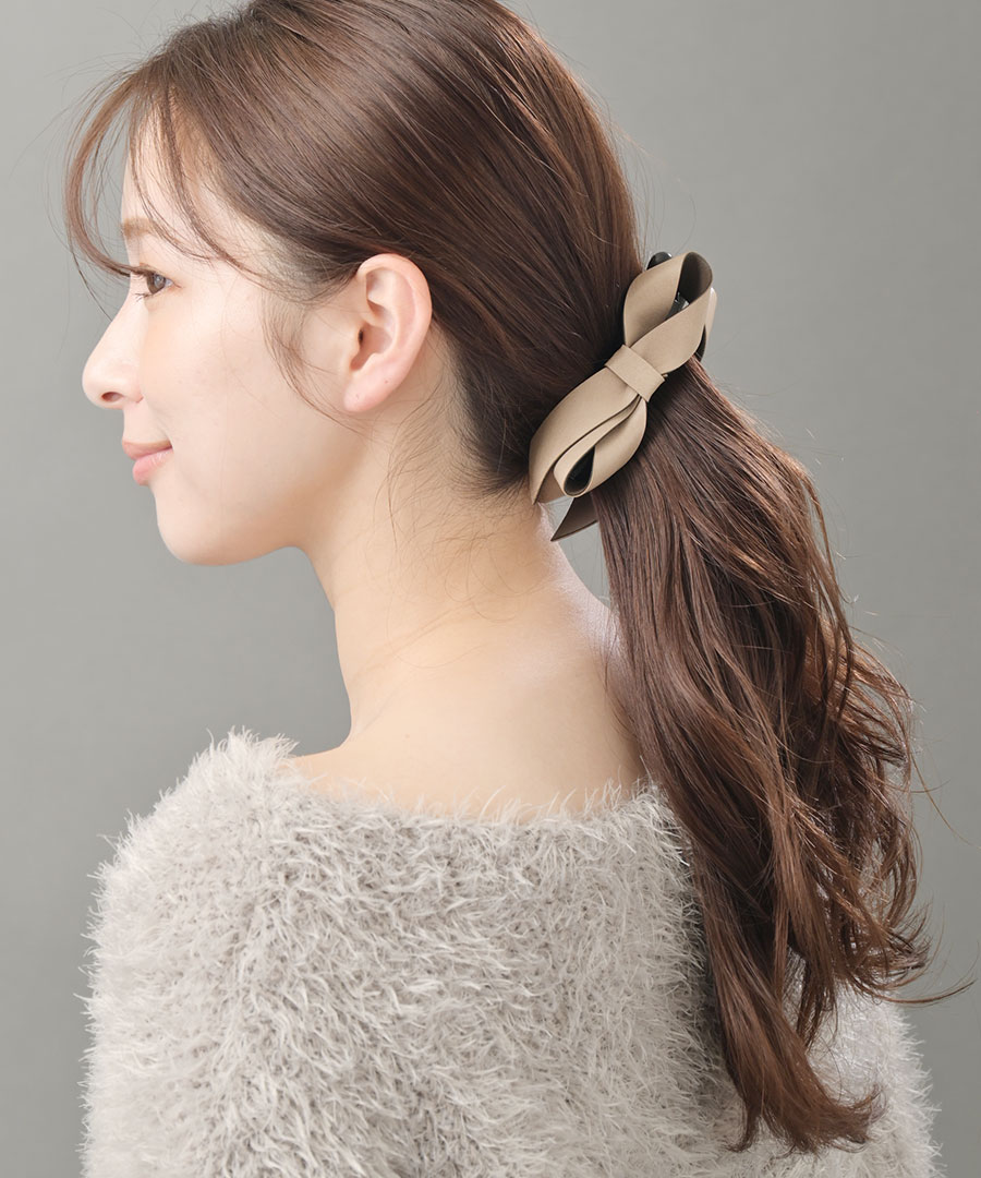 フェイクレザーリボンバナナクリップ H-974 | ヘアアクセサリー,バナナ