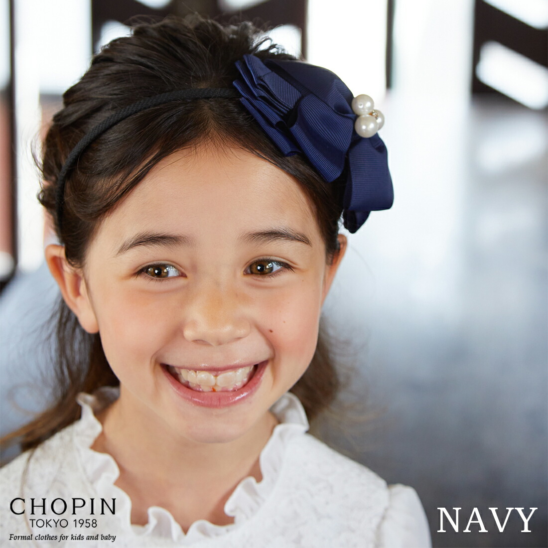 子供 女の子 髪飾り グログランリボンカチューシャ(8090-0004) CHOPIN