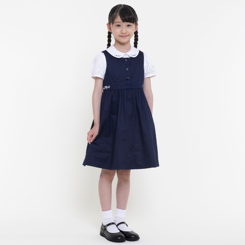 楽天市場】お受験 ワンピース 子供 半袖 小学校受験 濃紺 子供服