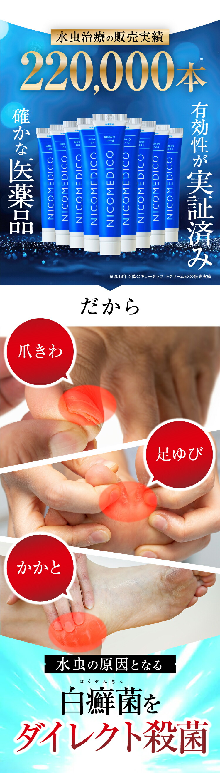 楽天市場】【第2類医薬品】水虫薬 20g×2個 nicomedico いんきんたむし
