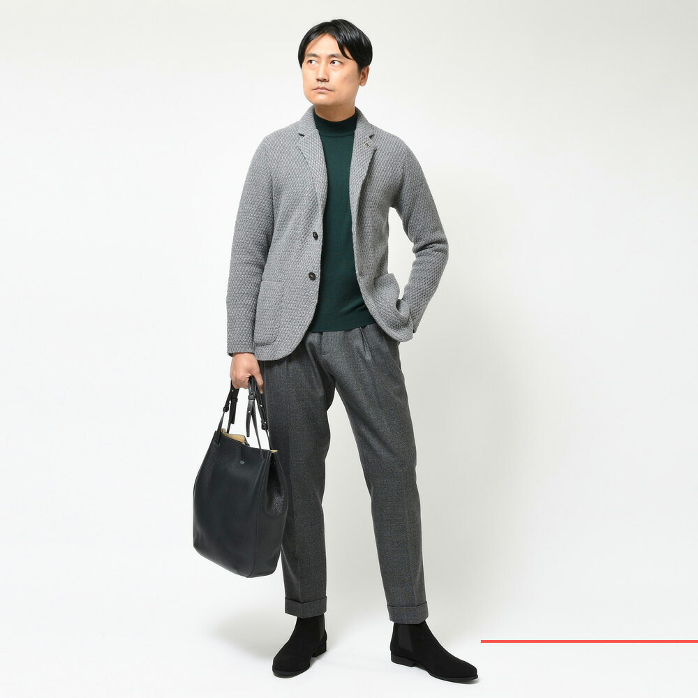 LARDINI（ラルディーニ）カシミアバスケットニットジャケット