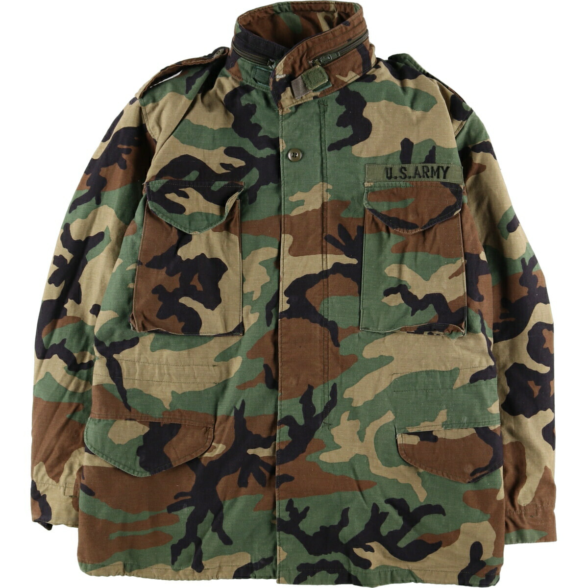 古着 90年代 米軍実品 U.S.ARMY M-65 ウッドランドカモ 迷彩柄
