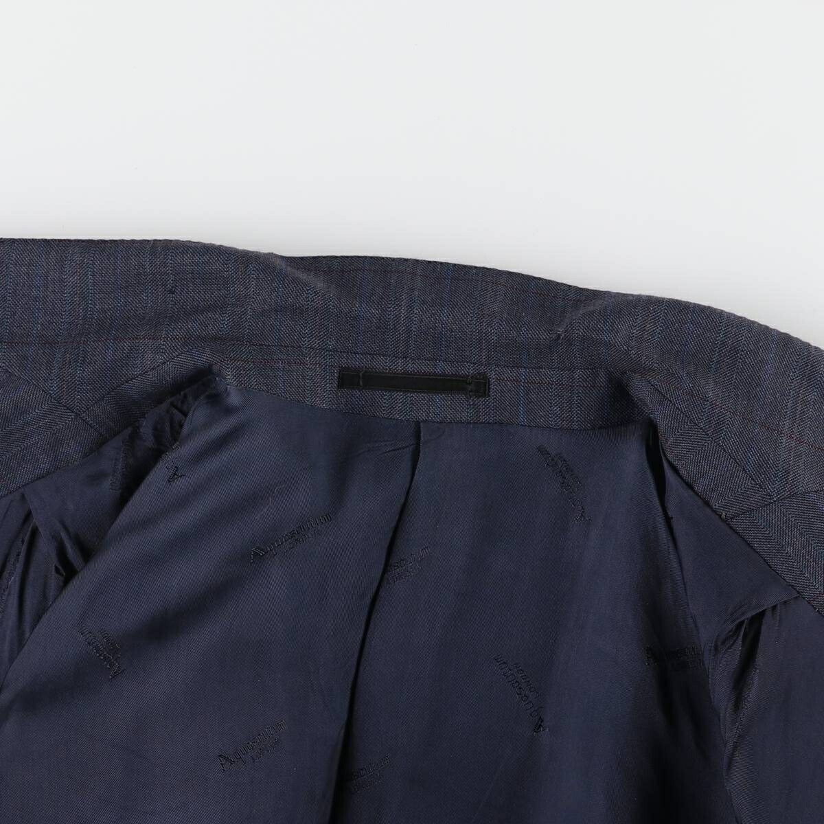 古着 アクアスキュータム Aquascutum チェック柄 ウールテーラード