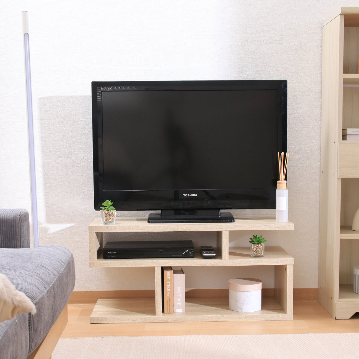 楽天市場】テレビ台 幅79.2cm S字型 シンプル 木製 （ TV台 TVボード