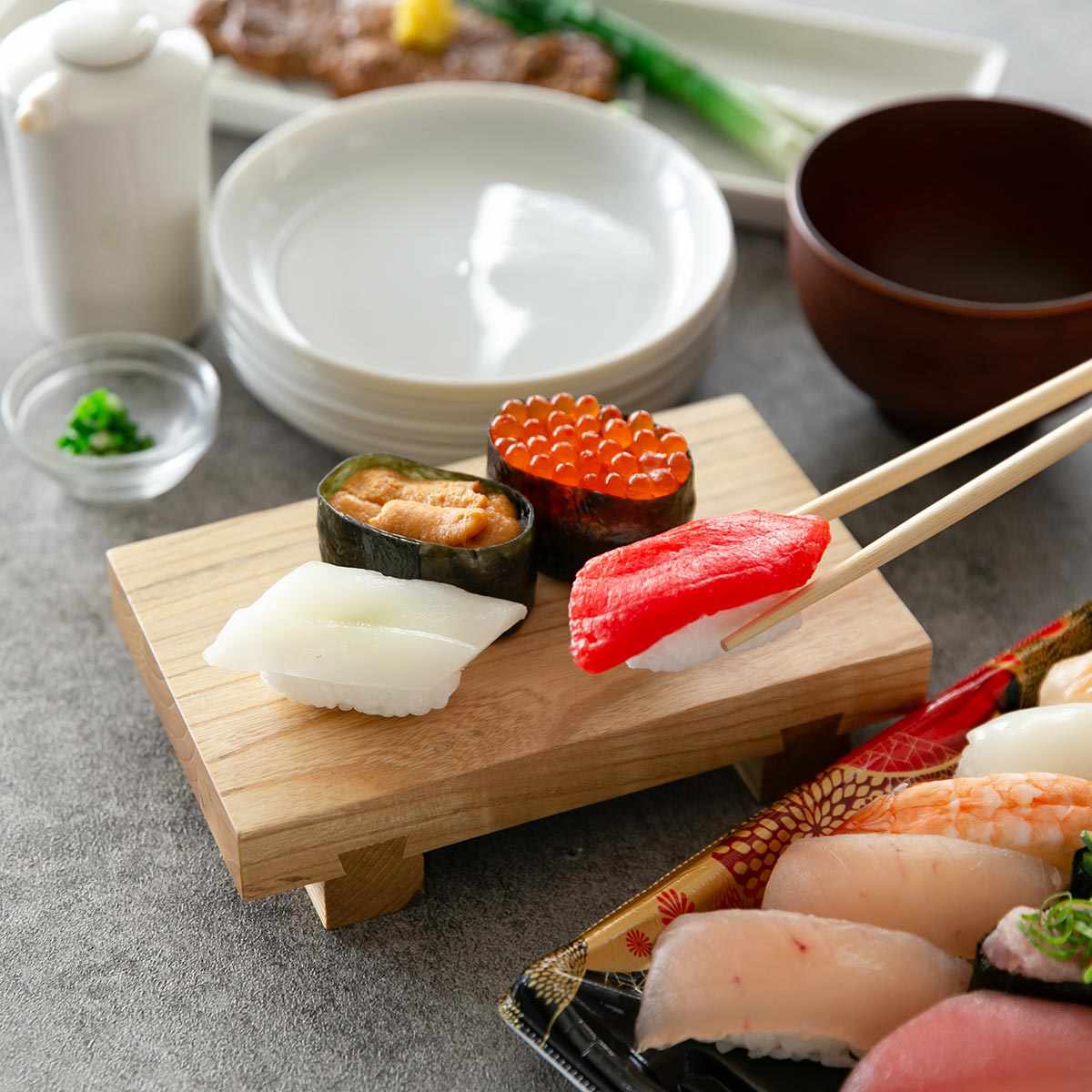 楽天市場】寿司下駄 M 18cm SUSHIGETA 天然木 （ 寿司盛り台 寿司ゲタ