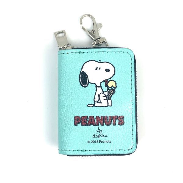 スヌーピー Peanuts スマートキーケース スヌーピー ブルー カー用品