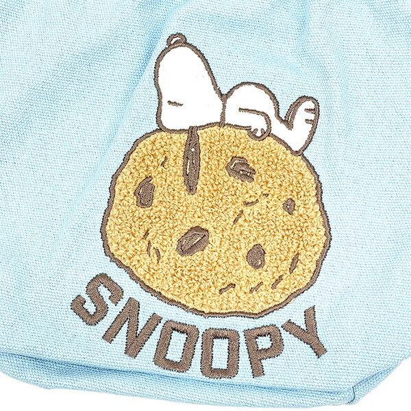 スヌーピー クッキー サガラ刺繍巾着 ブルー ポーチ SNOOPY