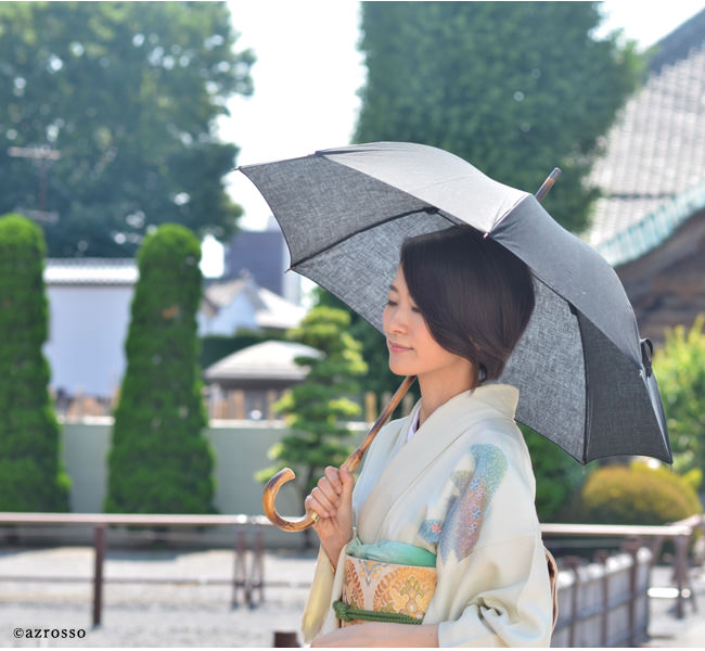 楽天市場】日本製 日傘 綿 麻 布 長傘 ブランド ワカオ 傘 リネン 軽量