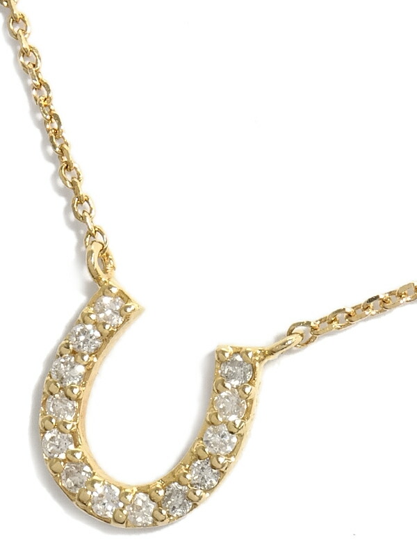agete】アガット『K18YG ダイヤモンド0.18ct ネックレス ホースシュー