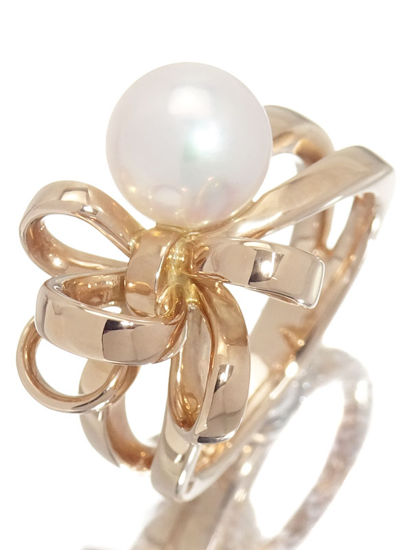 MIKIMOTO】ミキモト『K18PG ジュ ドゥ リュバン リング パール8.5mm
