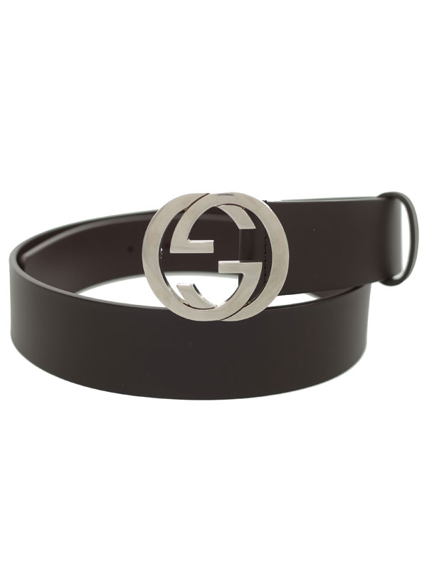 GUCCI】グッチ『インターロッキングGバックル レザー ベルト size 85