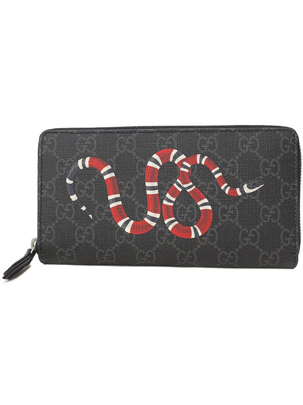 GUCCI】グッチ『キングスネーク プリント GGスプリーム ジップ