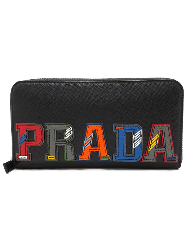 PRADA】プラダ『サフィアーノレザー ロゴ ジップアラウンド財布