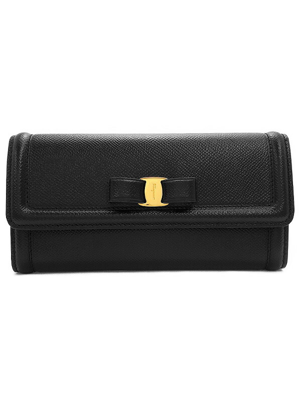 Salvatore Ferragamo】フェラガモ『ヴァラ リボン 二つ折り長財布