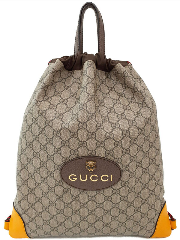 GUCCI】グッチ『GGスプリーム キャンバス ドローストリング バック