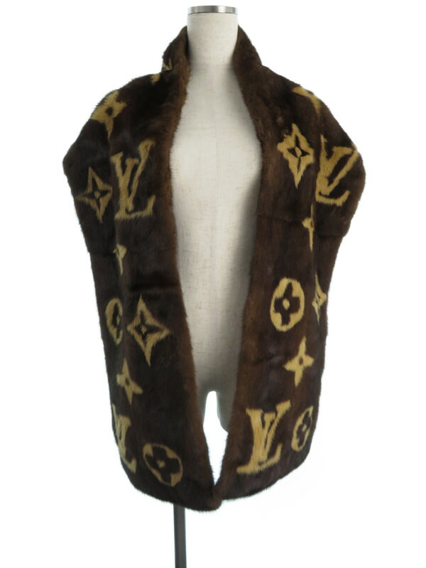 LouisVuitton】ルイヴィトン『モノグラム ミンクマフラー』レディース
