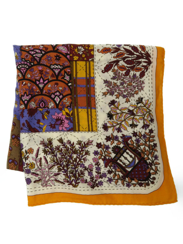 HERMES】【Pique Fleuri de Provence】【カシミヤシルク】【フランス製