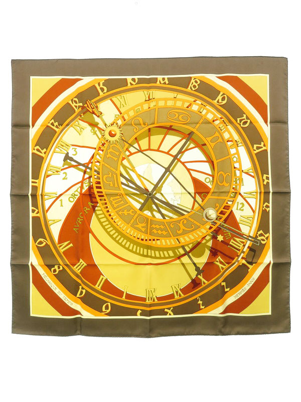 HERMES】【MECANIQUE DU TEMPS】【フランス製】エルメス『カレ90 時の