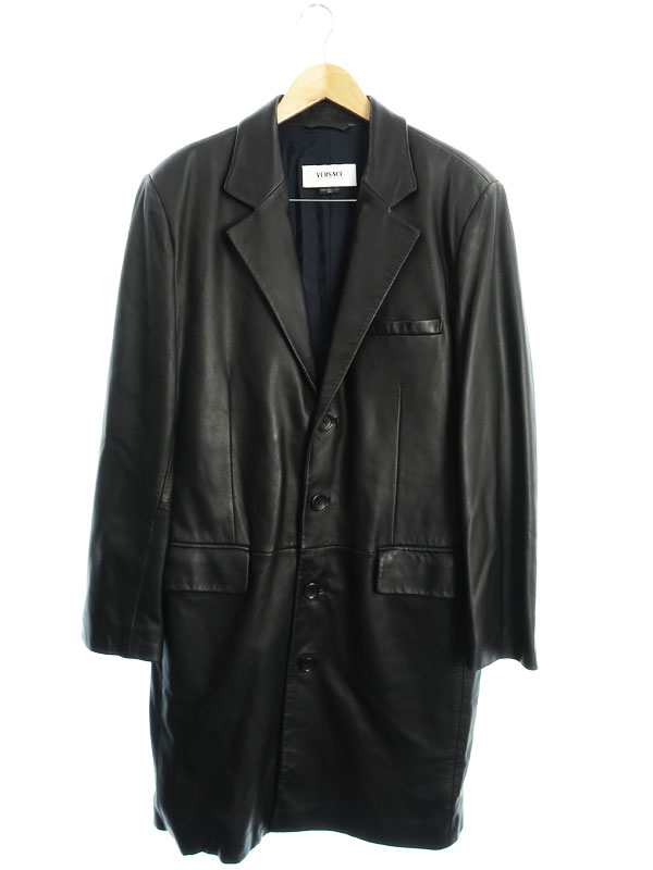 VERSACE】【アウター】ヴェルサーチ『レザーコート size52』メンズ 1