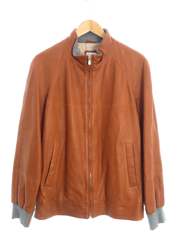BRUNELLO CUCINELLI】ブルネロクチネリ『レザージャケット sizeM