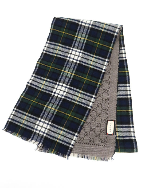 GUCCI】グッチ『GG ジャカード チェック リバーシブルマフラー』429916