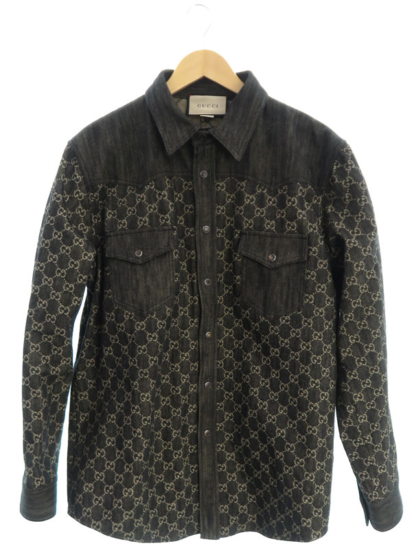 GUCCI】グッチ『GGジャカードデニム シャツ size52』669613 XDBUF