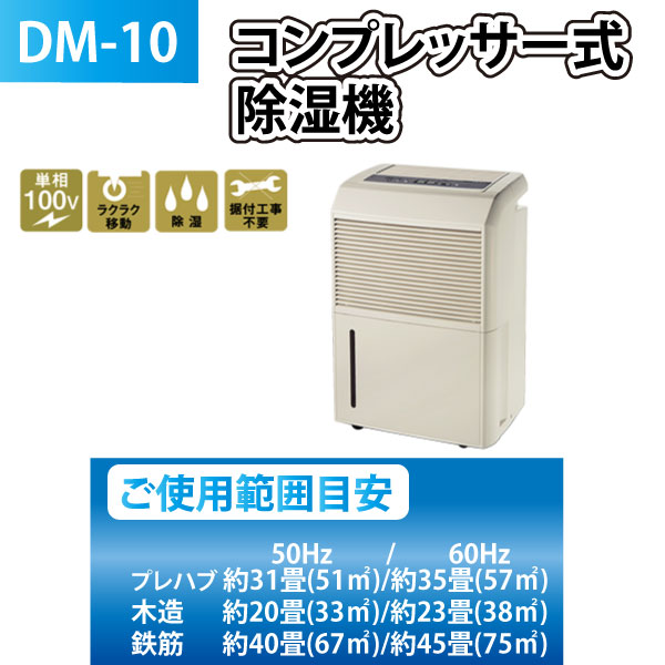 ユアサプライムス.com｜ナカトミ NAKATOMI コンプレッサー式 除湿機 DM