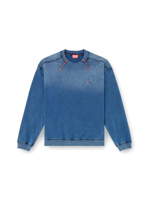 Diesel D-KRIB TRACK DENIM SWEATSHIRT | REVERSIBLE
