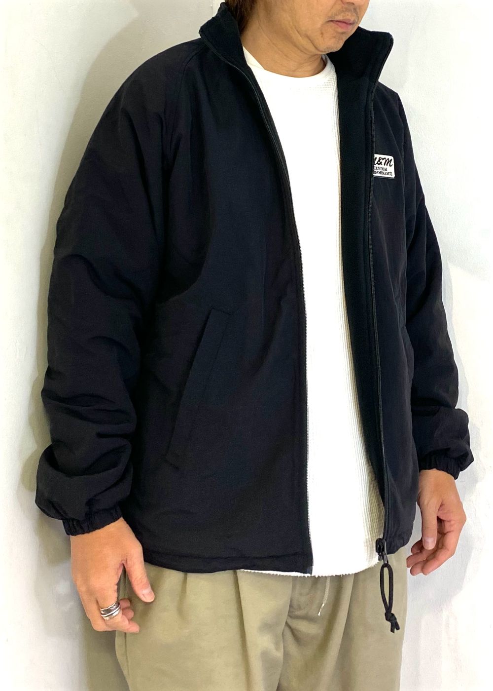 M&M CUSTOM PERFORMANCE - Reversible Stand Collar Jacket (BLACK
