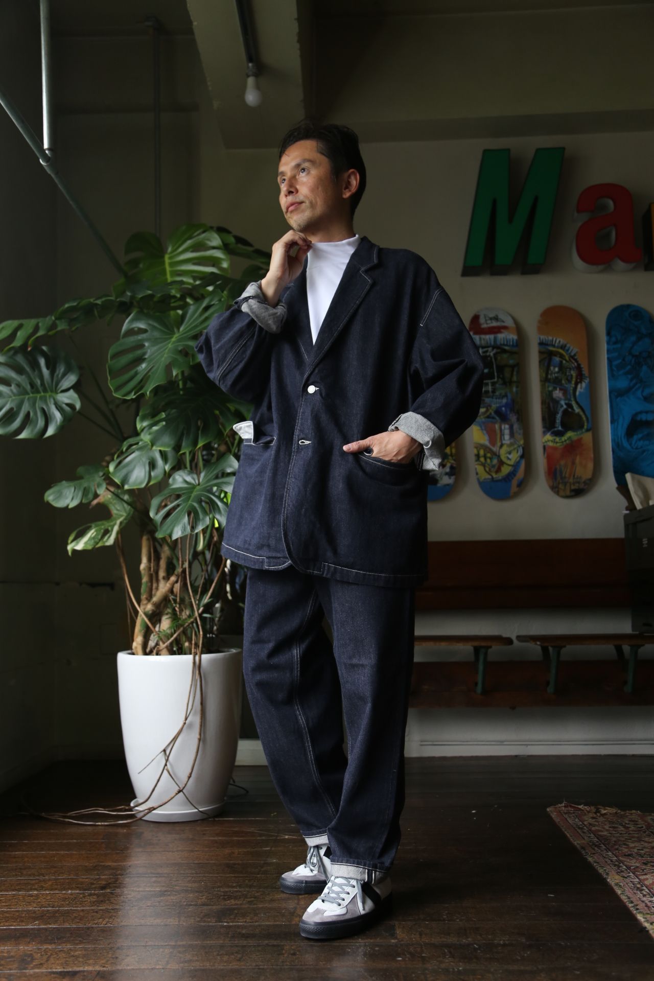 CIOTA for Graphpaper Suvin Cotton Denim Pants style.8.14. | 1849
