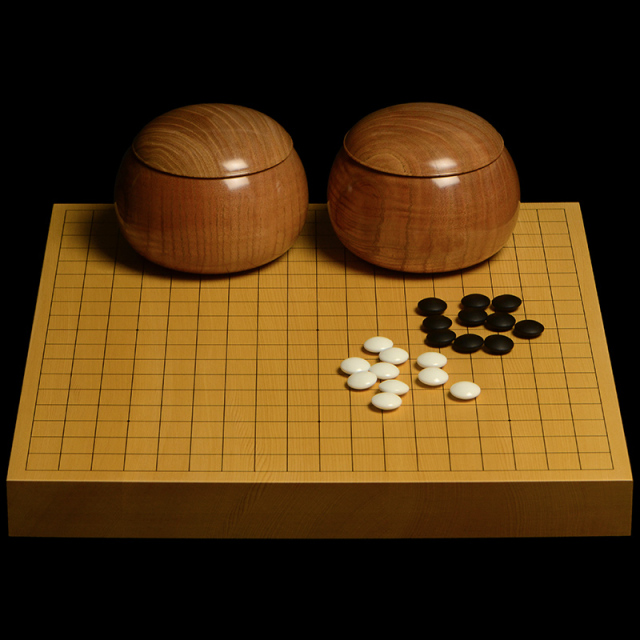 本榧1寸卓上碁盤セット（ハギ盤・特上） | 前川榧碁盤店
