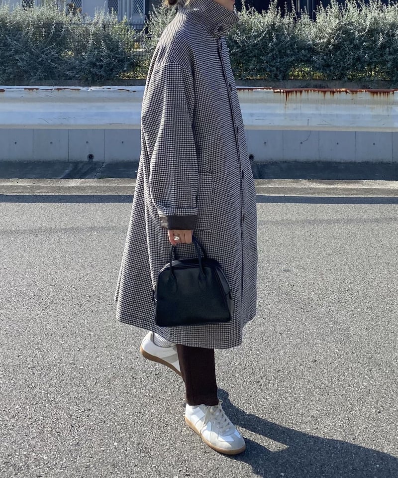 wool mix soutien collar plaid coat | F A S H I R U