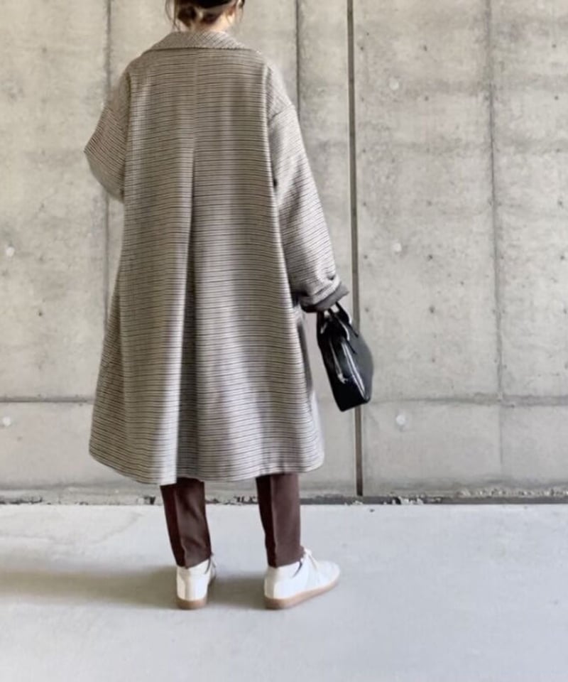 wool mix soutien collar plaid coat | F A S H I R U