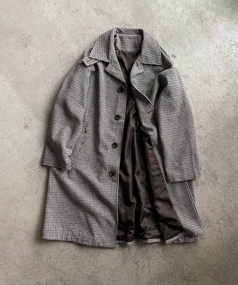 wool mix soutien collar plaid coat | F A S H I R U