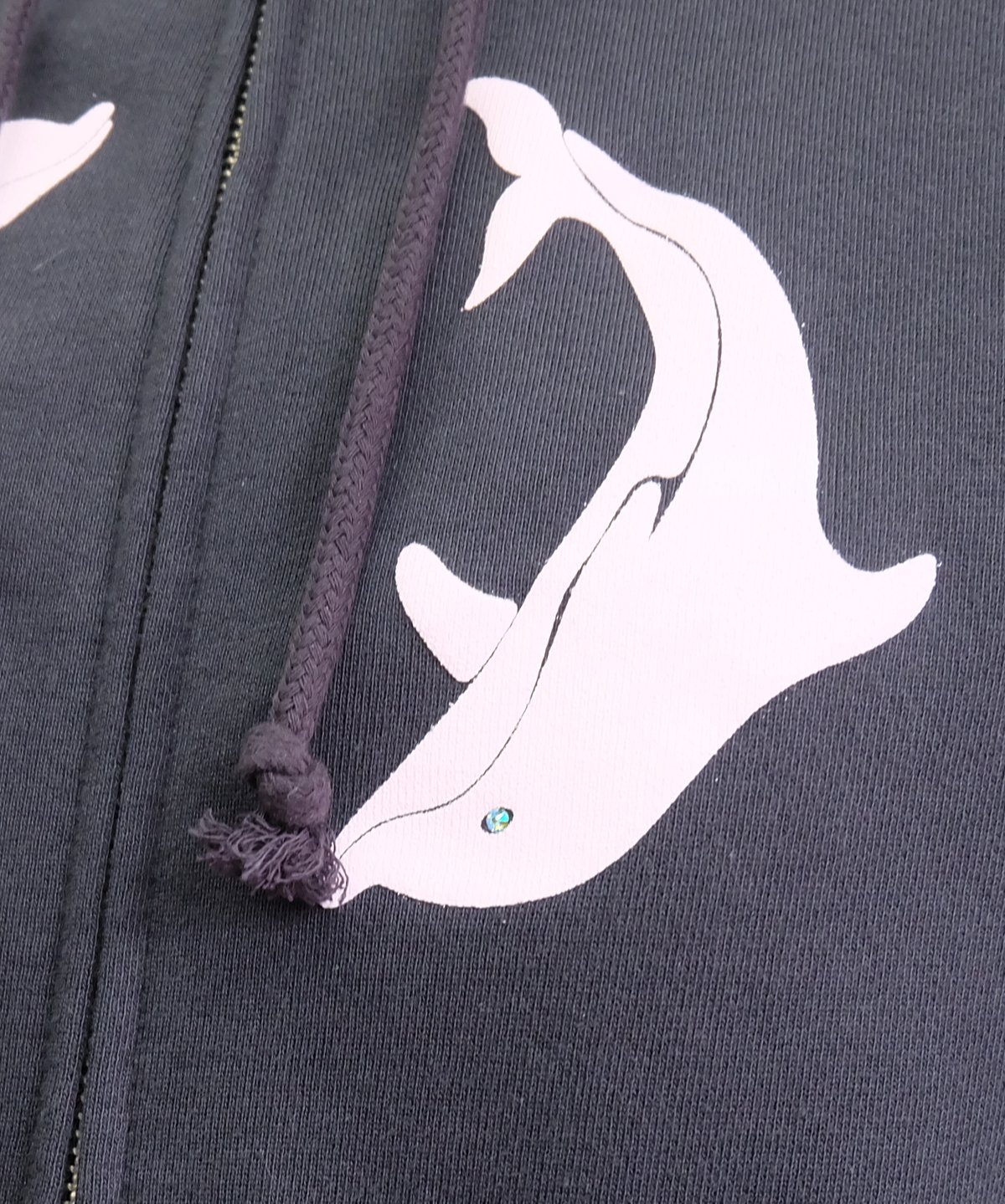 Labyrins Two Dolphins Zip Hoodie Navy | Shury